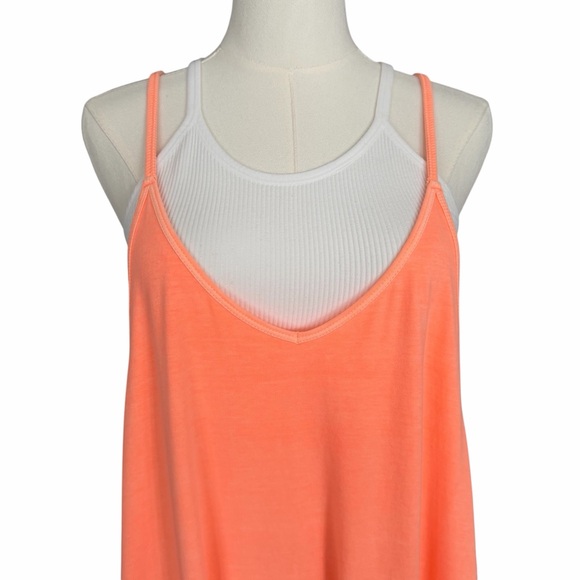 Free People FP Movement Hot Shot Onesie Large Pastel Peach Oversized Romper - Picture 6 of 14